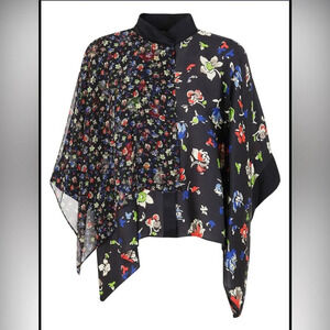 ! Sacai Flower Print Blouse in Black